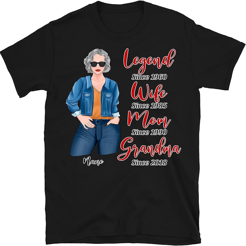 Amazon.com: Personalized Grandma T-Shirt Legend Wife Mom